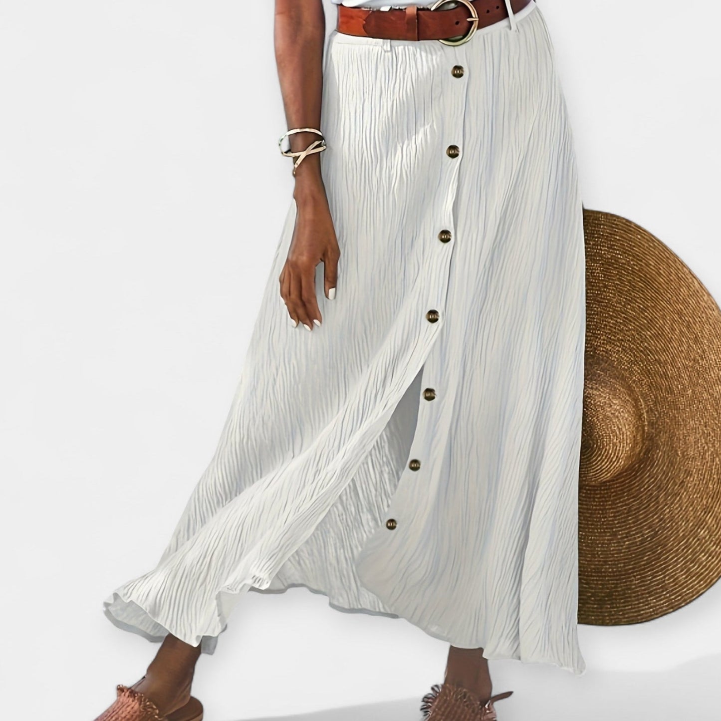 Poloprůhledná midi sukně s rozparkem