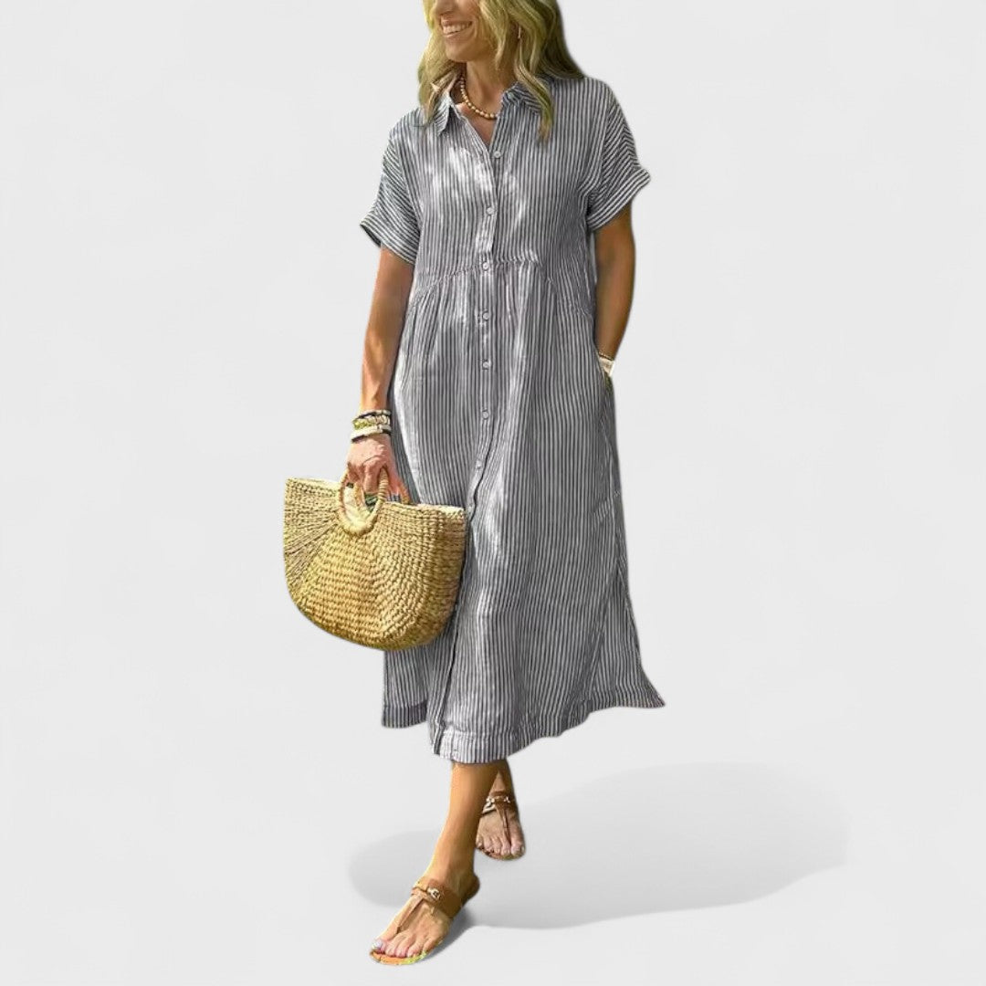 Angela - Vzdušné Pruhované Šaty