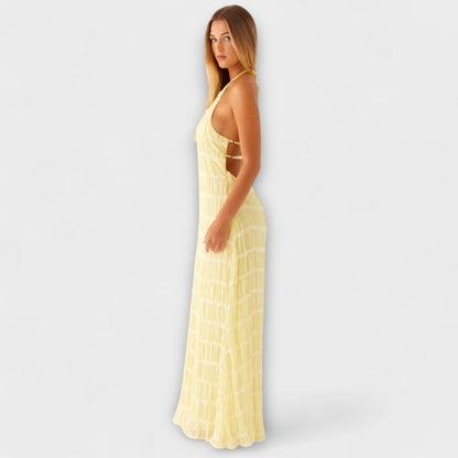 Adeline - Dlouhé šaty s halter výstřihem