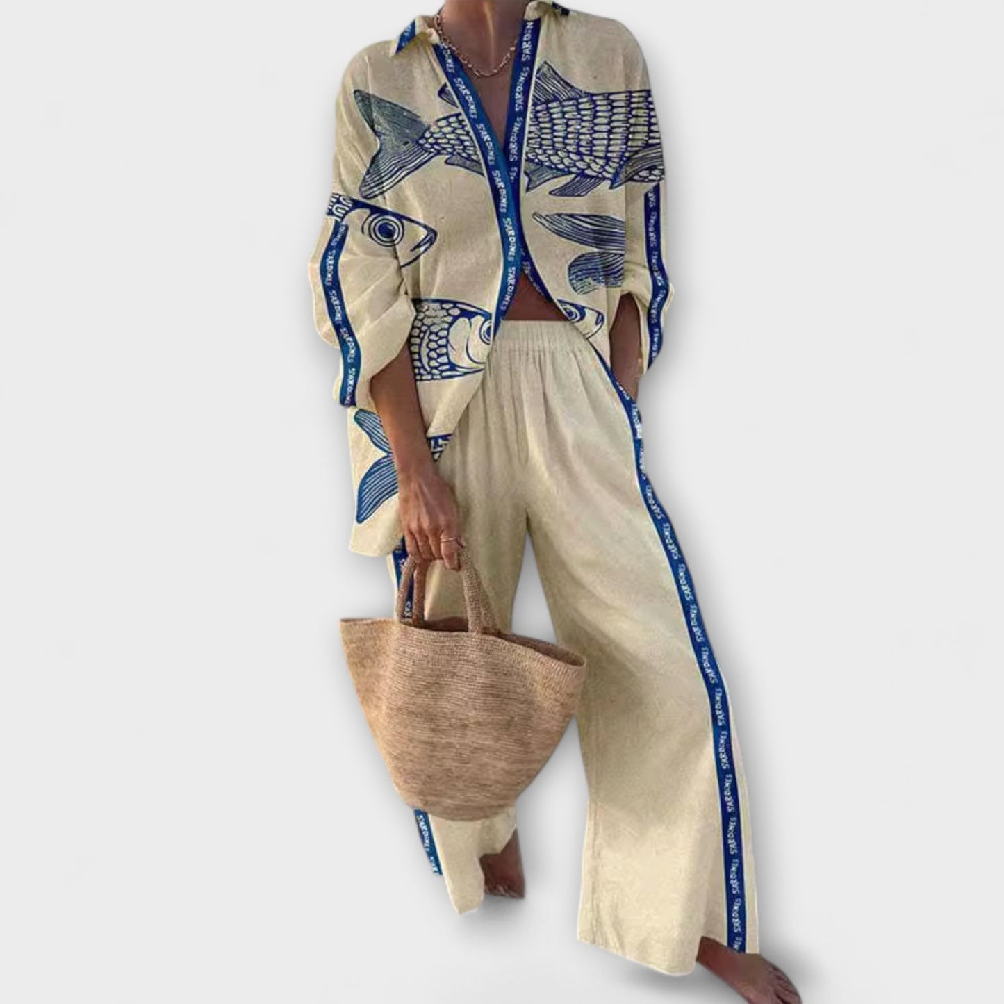 Yazette – Uvolněný Look s Tiskem Ryby