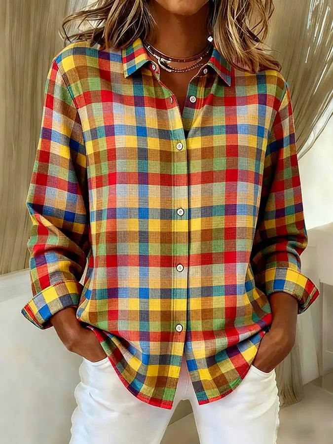 Helena - Kardigan z měkkého úpletu s kostkovaným vzorem