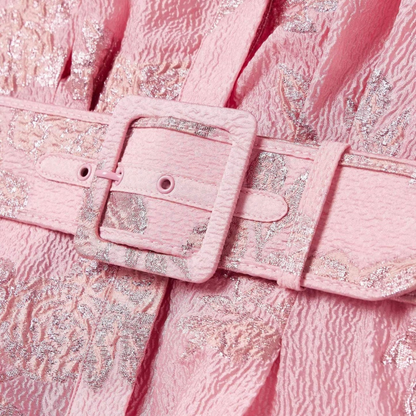 Beatrice™ | Růžové šaty s balónovými rukávy