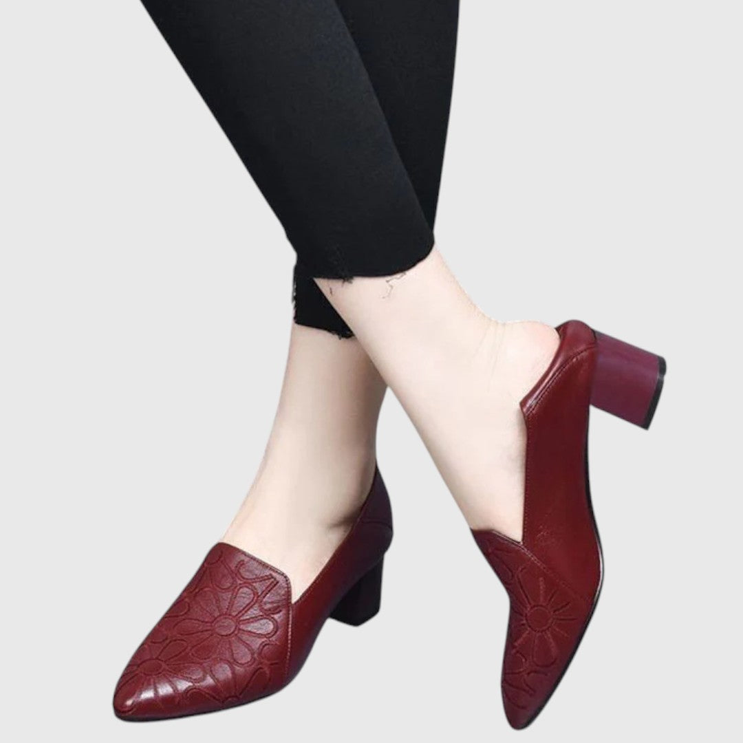 Tonette - Měkké veganské kožené vyšívané lodičky